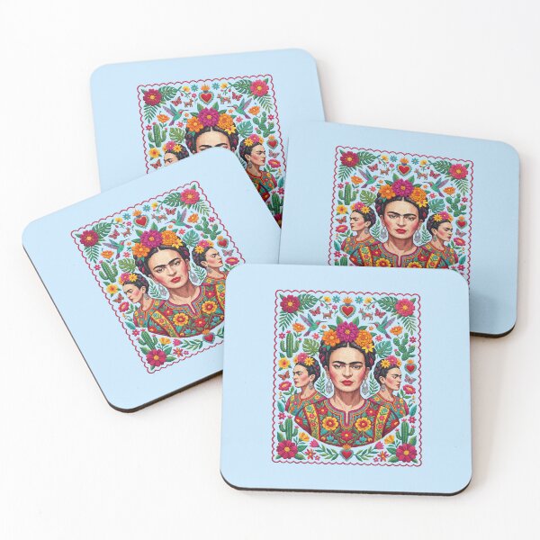 Item preview,  Frida Kahlo Mexican Folk Art Floral Portrait designed and sold by TeeARTHY.