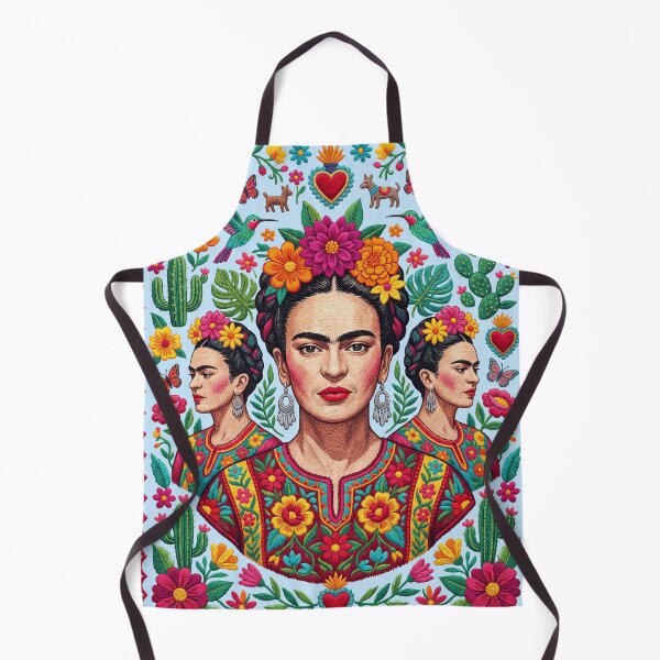 Item preview, Frida Kahlo Mexican Folk Art Floral Portrait designed and sold by TeeARTHY.