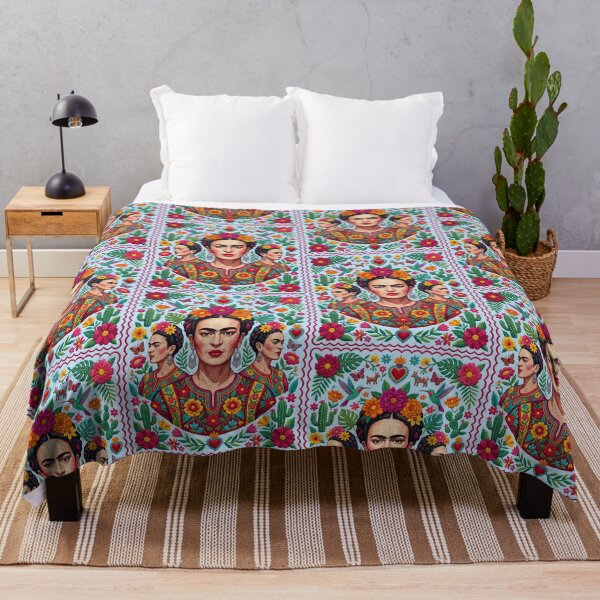 Item preview, Frida Kahlo Mexican Folk Art Floral Portrait designed and sold by TeeARTHY.