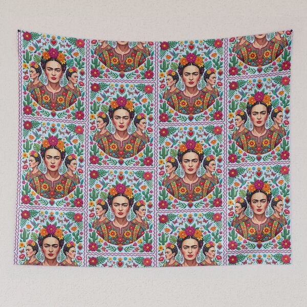 Item preview,  Frida Kahlo Mexican Folk Art Floral Portrait designed and sold by TeeARTHY.