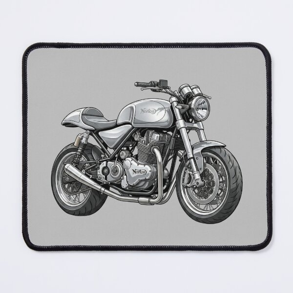 Item preview, Silver Norton Commando 961 Classic Cafe Racer Motorcycle Vector Illustration designed and sold by Motorline44.