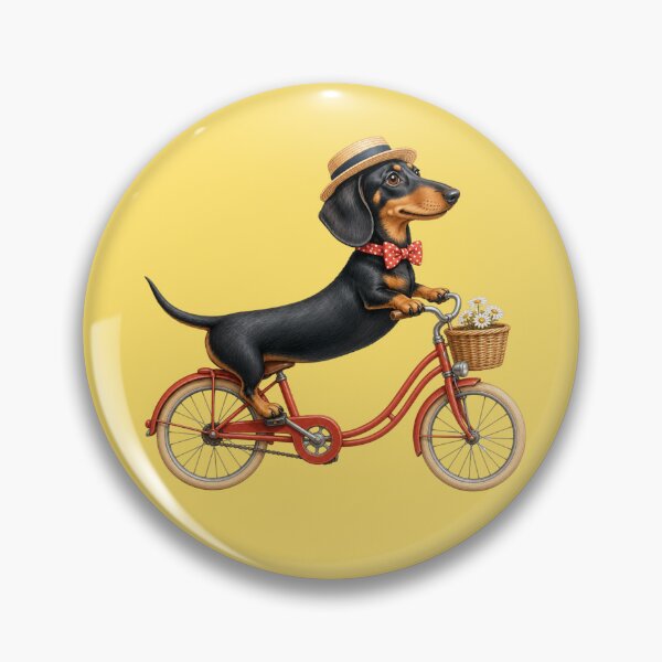 Item preview, Dapper Dachshund on a Bicycle designed and sold by ShindigiddyDog.