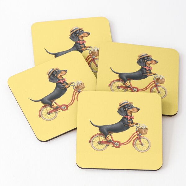 Item preview, Dapper Dachshund on a Bicycle designed and sold by ShindigiddyDog.
