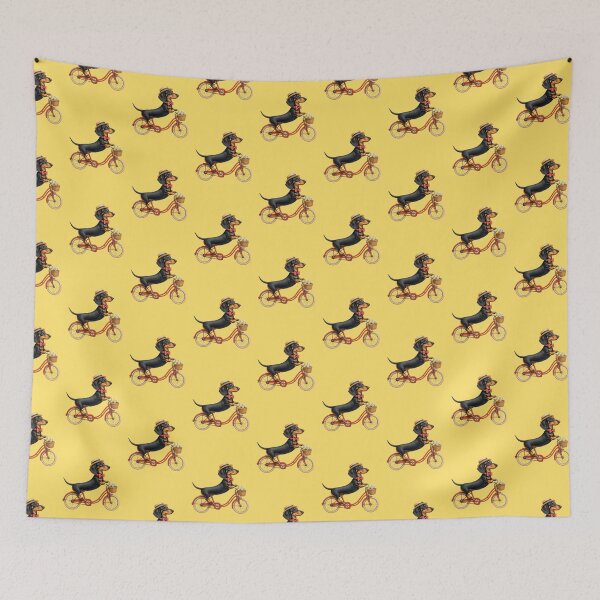 Item preview, Dapper Dachshund on a Bicycle designed and sold by ShindigiddyDog.