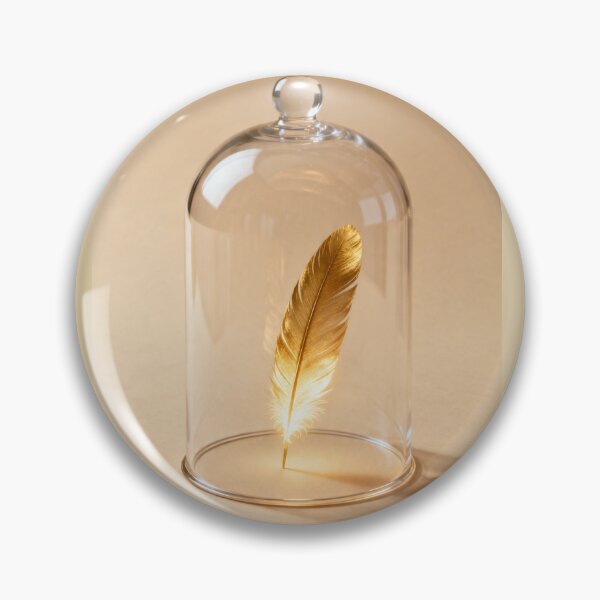 Item preview, Golden Feather Under Glass Dome - Luxury Minimalist Conceptual Art designed and sold by Chaos world.