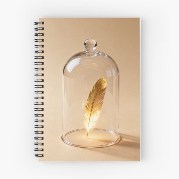 Item preview, Golden Feather Under Glass Dome - Luxury Minimalist Conceptual Art designed and sold by Chaos world.