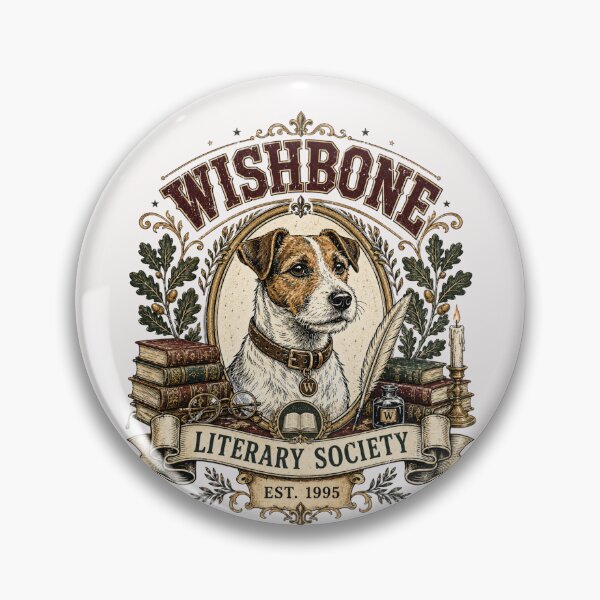 Item preview, Wishbone Literary Society Vintage Book Dog Club Design Retro Reading Aesthetic, Book Lover, Cottagecore Library  designed and sold by Pawsome Quotes.