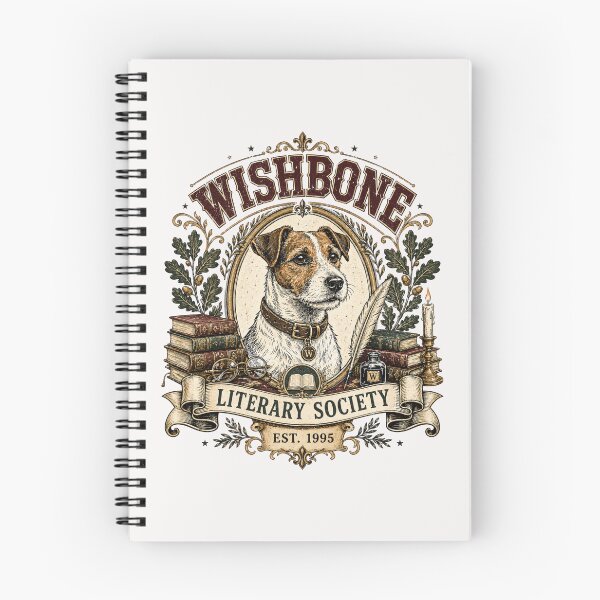 Item preview, Wishbone Literary Society Vintage Book Dog Club Design Retro Reading Aesthetic, Book Lover, Cottagecore Library  designed and sold by Pawsome Quotes.
