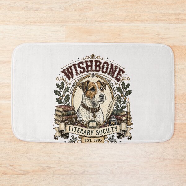 Item preview, Wishbone Literary Society Vintage Book Dog Club Design Retro Reading Aesthetic, Book Lover, Cottagecore Library  designed and sold by Pawsome Quotes.