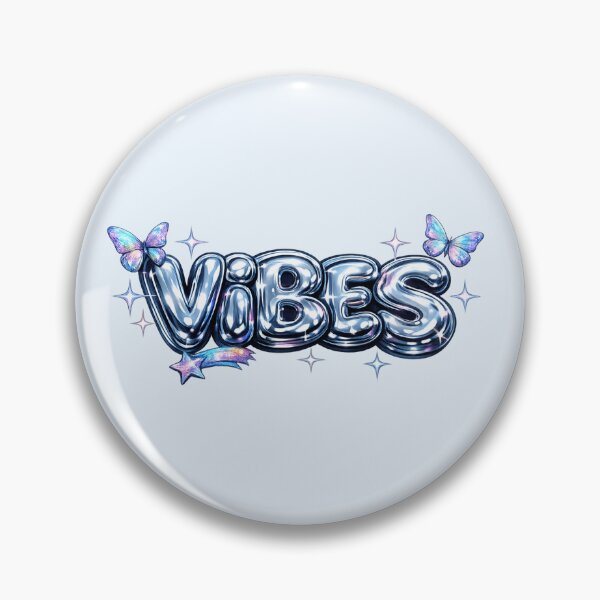 Item preview, Vibes Glossy Chrome Bubble Text designed and sold by Inkworksbyshery.