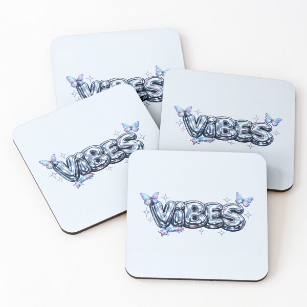 Item preview, Vibes Glossy Chrome Bubble Text designed and sold by Inkworksbyshery.