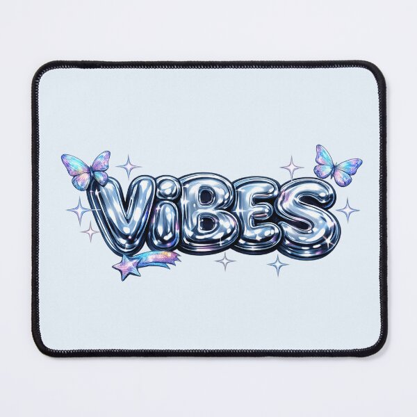 Item preview, Vibes Glossy Chrome Bubble Text designed and sold by Inkworksbyshery.