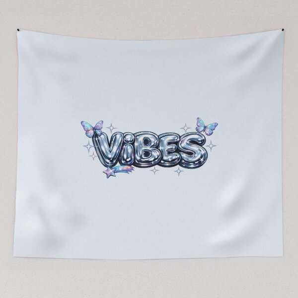Item preview, Vibes Glossy Chrome Bubble Text designed and sold by Inkworksbyshery.