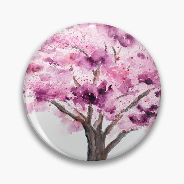 Item preview, pink cherry tree watercolour  designed and sold by SelenePaintings .