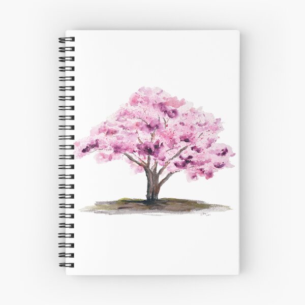 Item preview, pink cherry tree watercolour  designed and sold by SelenePaintings .