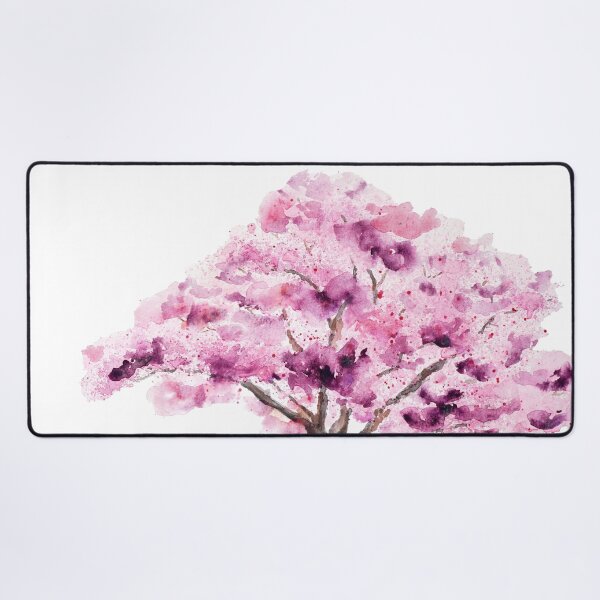 Item preview, pink cherry tree watercolour designed and sold by ColorandColor.