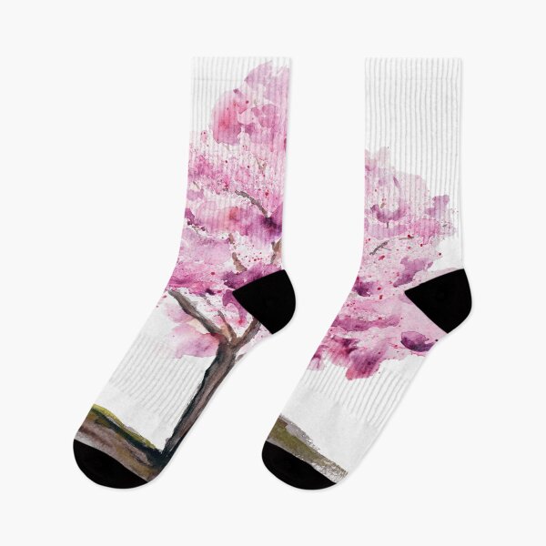 Item preview, pink cherry tree watercolour  designed and sold by SelenePaintings .