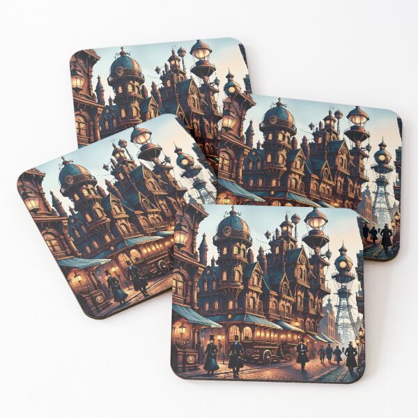 Item preview, Steampunk Cityscape Brass Row designed and sold by RelinCreates.
