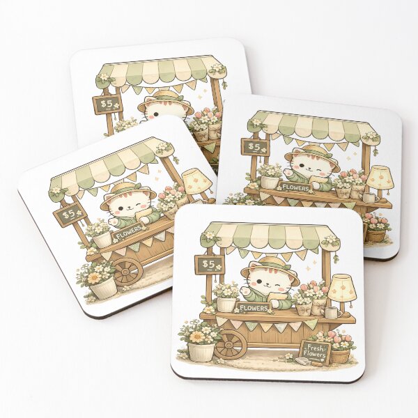 Item preview, Mochi's Flower Market | Cute Cat Florist Sticker designed and sold by Maystro-design.