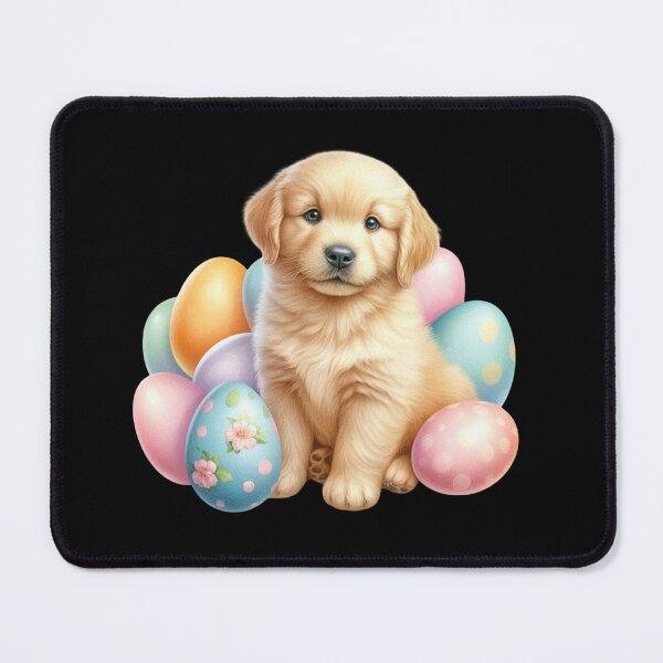 Item preview, Golden Retriever Puppy with Easter Eggs designed and sold by rustonpoldoks.