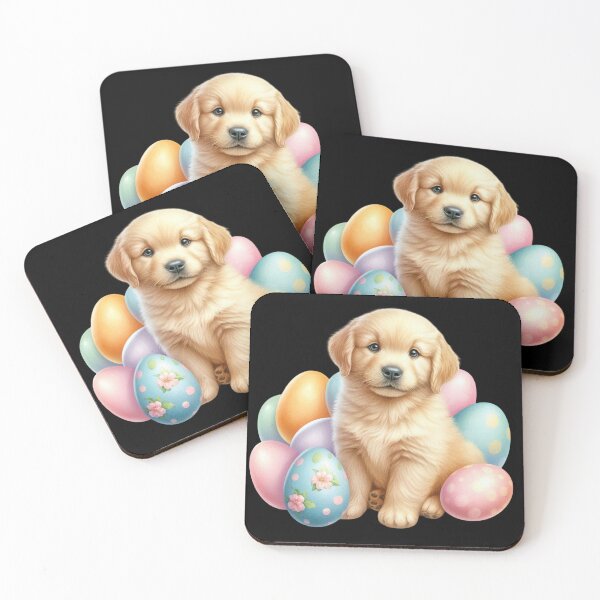 Item preview, Golden Retriever Puppy with Easter Eggs designed and sold by rustonpoldoks.