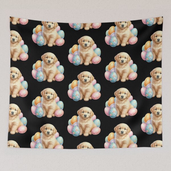 Item preview, Golden Retriever Puppy with Easter Eggs designed and sold by rustonpoldoks.
