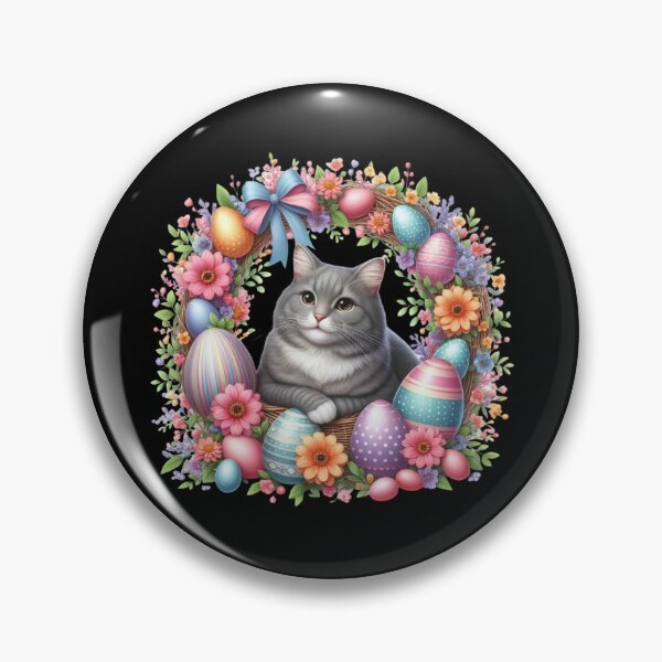 Item preview, Charming Cat in Easter Wreath designed and sold by rustonpoldoks.