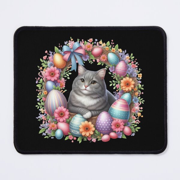 Item preview, Charming Cat in Easter Wreath designed and sold by rustonpoldoks.
