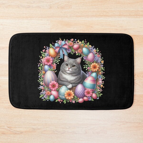Item preview, Charming Cat in Easter Wreath designed and sold by rustonpoldoks.