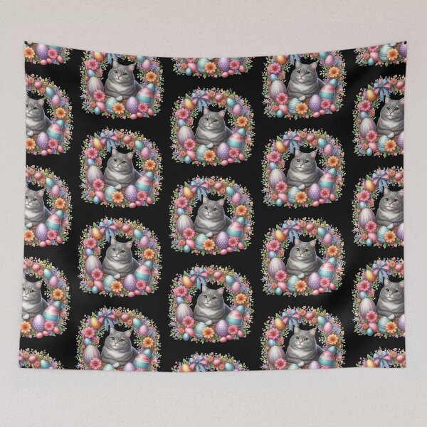 Item preview, Charming Cat in Easter Wreath designed and sold by rustonpoldoks.