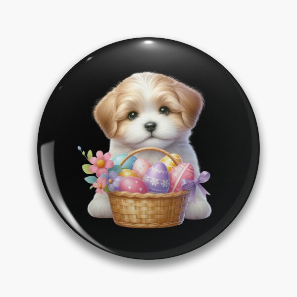 Item preview, Puppy with Easter Egg Basket designed and sold by rustonpoldoks.