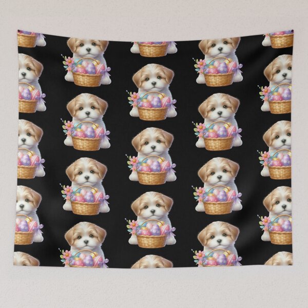 Item preview, Puppy with Easter Egg Basket designed and sold by rustonpoldoks.