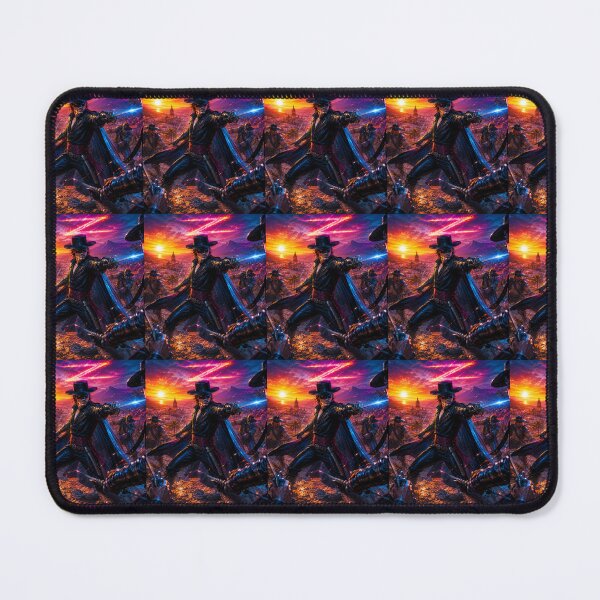 Item preview, Epic Masked Swordsman Battle at Sunrise | Cinematic Neon Western Art designed and sold by SHOCAMPOS DESIGNS .