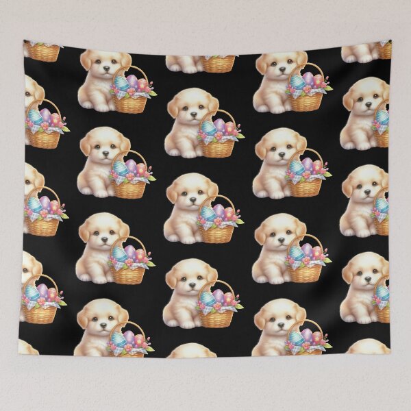 Item preview, Cute Puppy with Easter Basket designed and sold by rustonpoldoks.