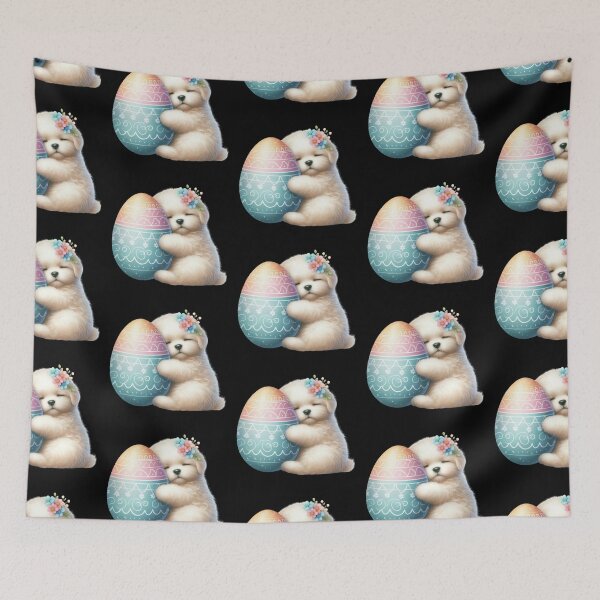 Item preview, Adorable Puppy with Easter Egg designed and sold by rustonpoldoks.