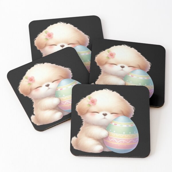 Item preview, Cute Puppy with Easter Egg designed and sold by rustonpoldoks.