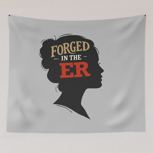 Item preview, Forged in the ER — Emergency Room Nurse Gift | ER RN Mug Trauma Nurse Appreciation designed and sold by KiwyStudio.
