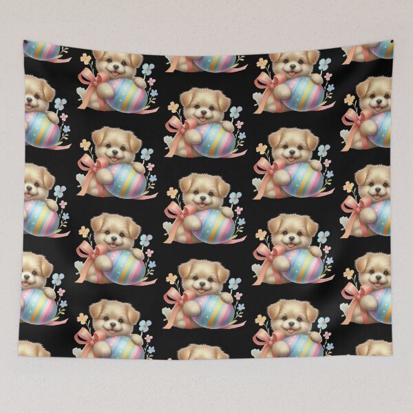 Item preview, Cute Puppy with Easter Egg designed and sold by rustonpoldoks.