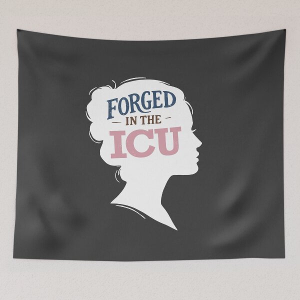 Item preview, Forged in the ICU — ICU Nurse Gift | Critical Care RN Coasters Nurse Appreciation Healthcare Worker designed and sold by KiwyStudio.