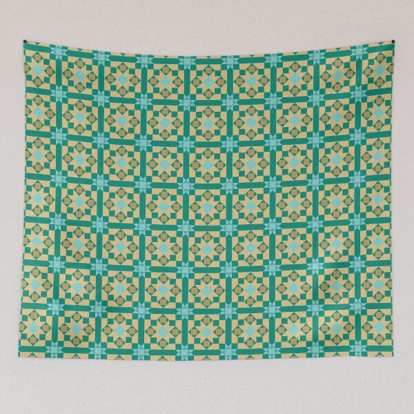 Item preview, Geometric Pattern: Canterbury: Turquoise designed and sold by Red Wolf.