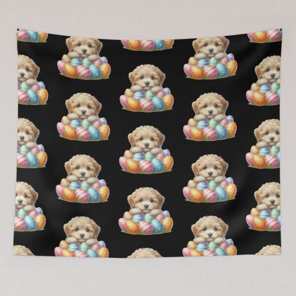 Item preview, Puppy with Colorful Easter Eggs designed and sold by rustonpoldoks.