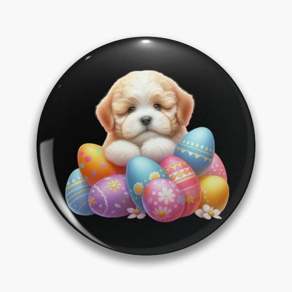 Item preview, Puppy with Colorful Easter Eggs designed and sold by rustonpoldoks.
