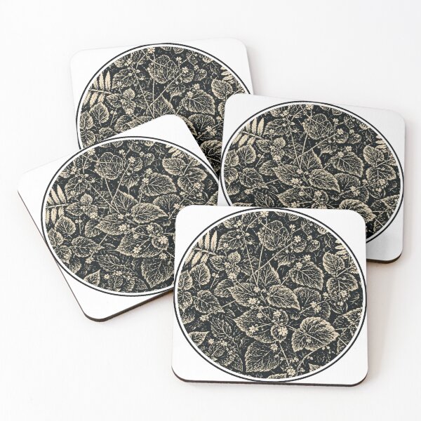 Item preview, Ink Art Leaf Pattern | Botanical Block Print Ink Art | Nature-Inspired Seamless Design designed and sold by Linoluca.