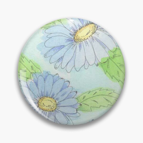 Item preview, Hand Drawn Watercolor Blue Daisies designed and sold by MyCuriousMagpie.
