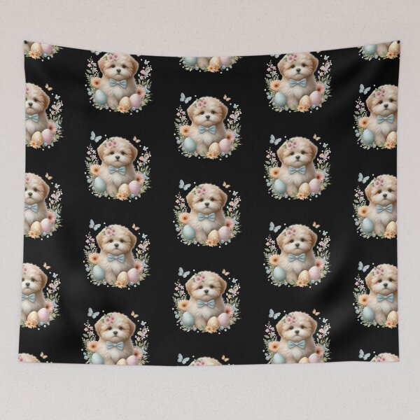 Item preview, Puppy with Floral Easter Theme designed and sold by rustonpoldoks.