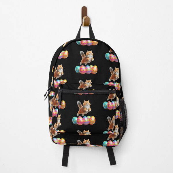 Item preview, Cat Leaping Over Colorful Easter Eggs designed and sold by rustonpoldoks.