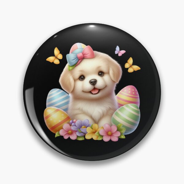 Item preview, Cute Puppy with Easter Eggs designed and sold by rustonpoldoks.