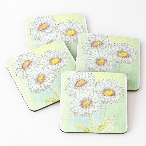 Item preview, Hand Painted White Watercolor Daisies designed and sold by MyCuriousMagpie.