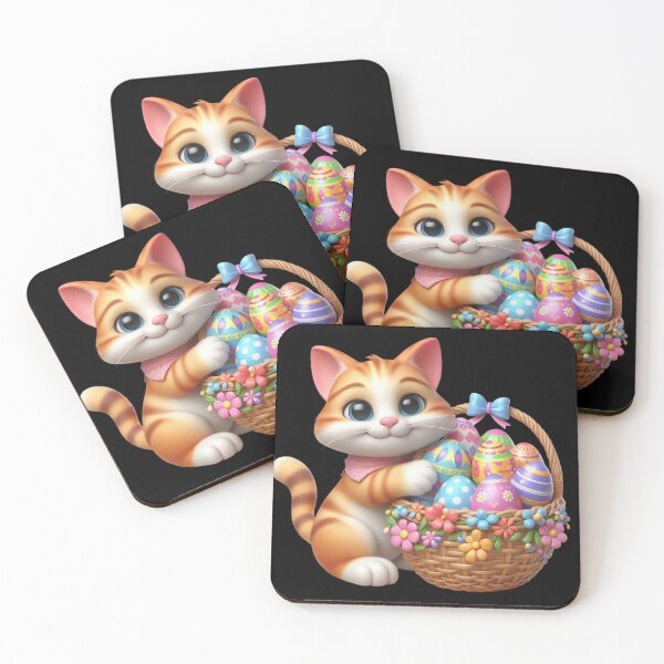 Item preview, Cute Kitten with Easter Basket designed and sold by rustonpoldoks.