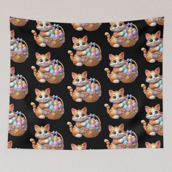 Item preview, Cute Kitten with Easter Basket designed and sold by rustonpoldoks.